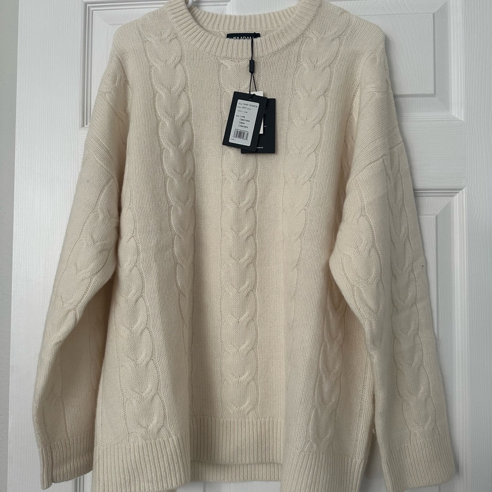 NAADAM Luxe Cashmere Cable Crewneck